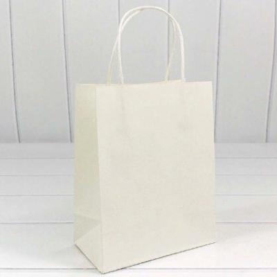 Подарочный крафт пакет 18х23х10 см Однотонный белый 44041б