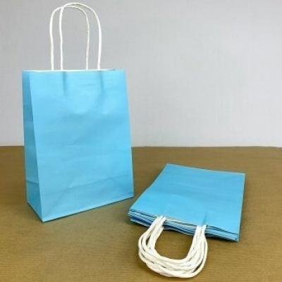 Подарочный крафт пакет с бумажной ручкой 12*17*7 см Голубой 12 шт/уп 530562
