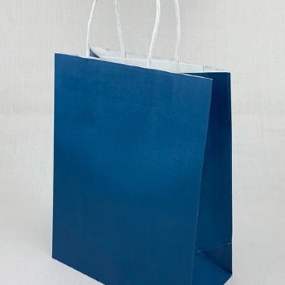 Подарочный крафт пакет с бумажной ручкой 12*17*7 см Синий 12 шт/уп 530571
