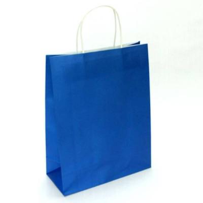 Подарочный крафт пакет с бумажной ручкой 15*21*8 см Синий 12 шт/уп 530254