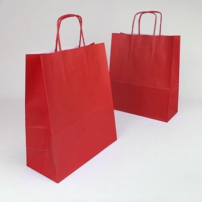 Подарочный крафт пакет с бумажной ручкой 16*21*8 см Красный 530023
