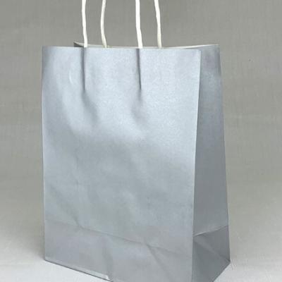 Подарочный крафт пакет с бумажной ручкой 21х27х11 см Серебро 531190