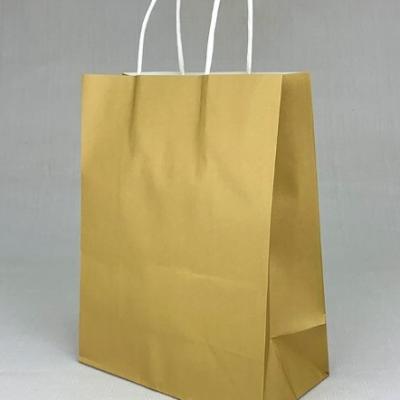 Подарочный крафт пакет с бумажной ручкой 21х27х11 см Золотой 538320