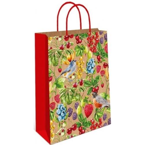 Подарочный крафт пакет с бумажной ручкой 26х32х12 см 50094