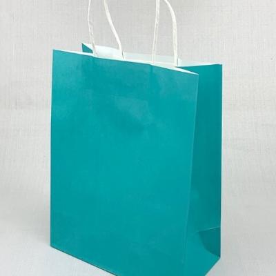 Подарочный крафт пакет с бумажный ручкой 21х27х11 см Бирюза 535906