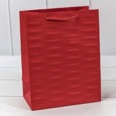 Подарочный пакет люкс бумажный 18х23х10 см Престиж красный 445314
