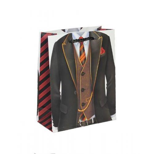 Подарочный пакет люкс бумажный 20*30*10 см Мужской костюм