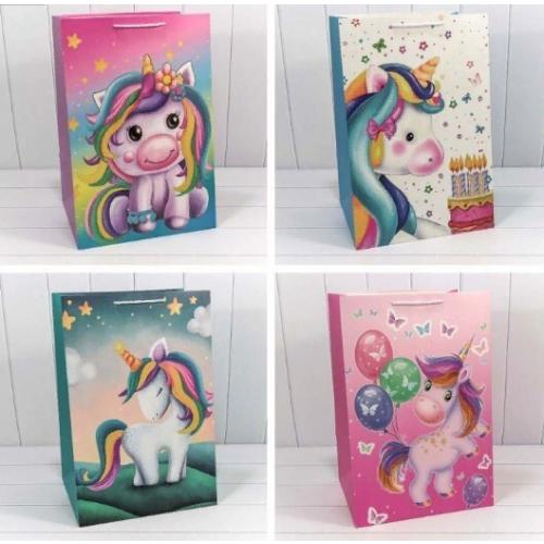 Подарочный пакет люкс бумажный 36х54х30 см Единорог 441023
