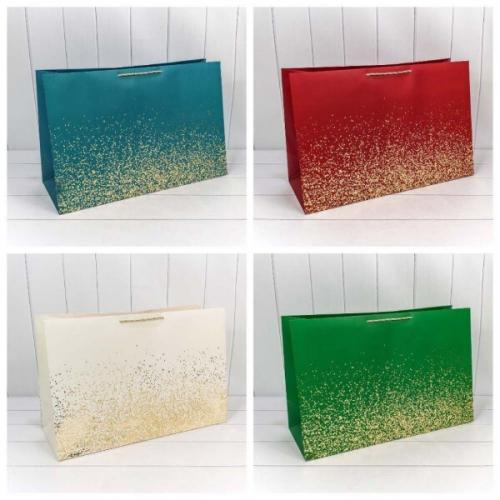 Подарочный пакет люкс бумажный 62х42х25 см Золотые вкрапления 440690