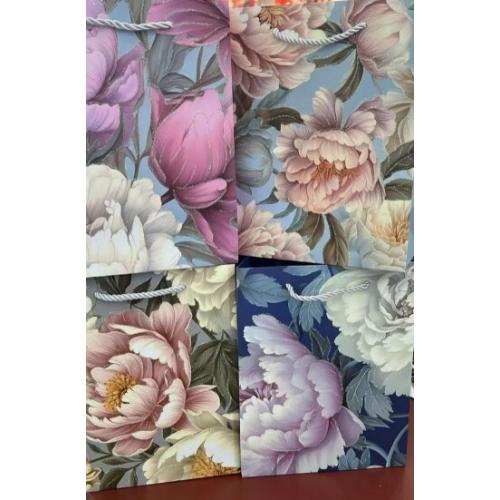 Подарочный пакет люкс бумажный с блестками 26х32х12 см 58683