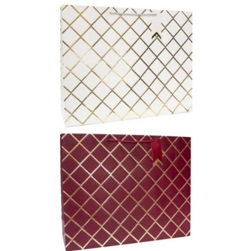 Подарочный пакет люкс бумажный с тиснением 50х40х15 см 58698