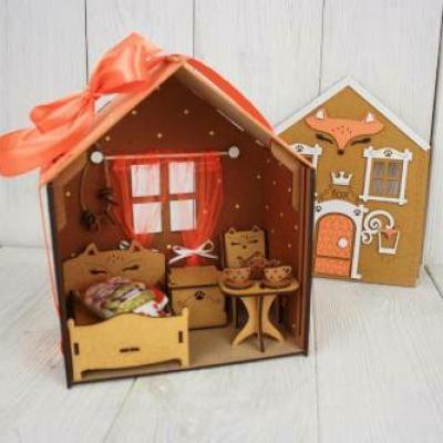 Подарок деревянный Лисичкин домик (22*12*24 см) 15265