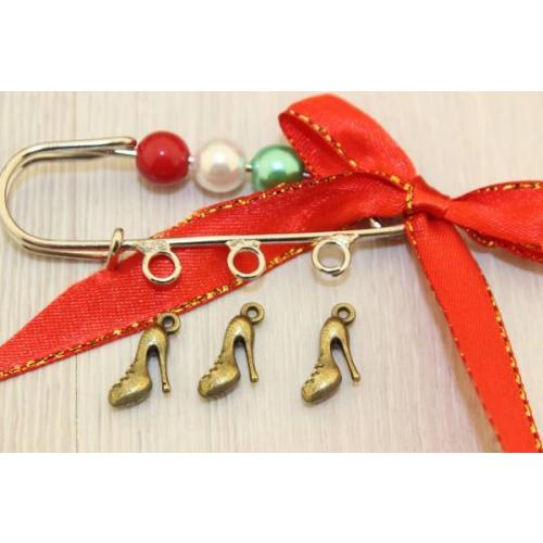 Подвеска металическая Туфелька 13*10мм (20шт) бронза Цена за уп.