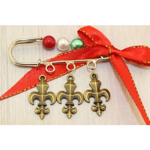 Подвеска металлическая 'Королевская лилия'23*15мм (уп.20шт)