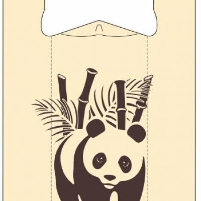 Полиэтиленовый пакет майка 28+15*48 см Панда бежевый 100 шт