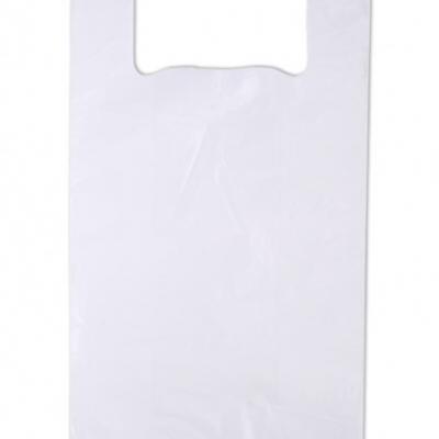 Полиэтиленовый пакет майка ПНД 10 мкм 28+14*50 см Однотонная белая 100 шт