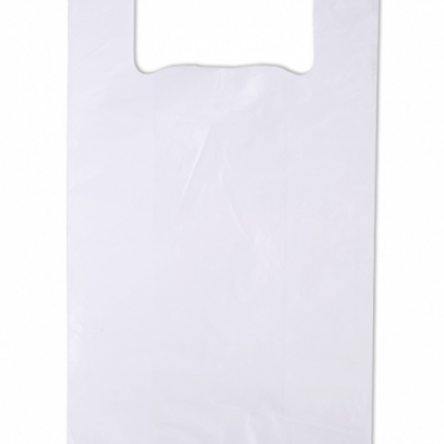Полиэтиленовый пакет майка ПНД 12 мкм 26+14*48 см Однотонка белая 100 шт