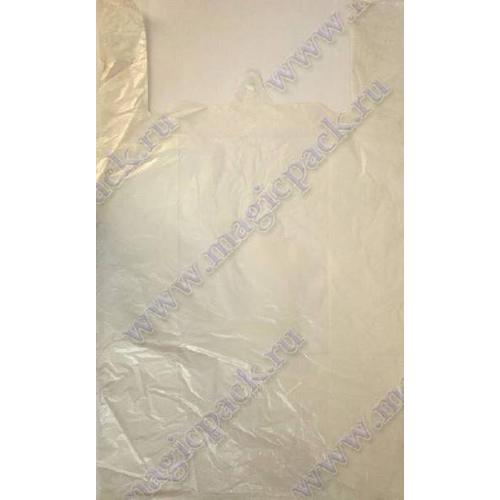 Полиэтиленовый пакет майка ПНД 15 мкм 45*75 см Белый 100 шт