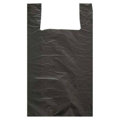 Полиэтиленовый пакет майка ПНД 15 мкм 45х75 см Черный 100 шт