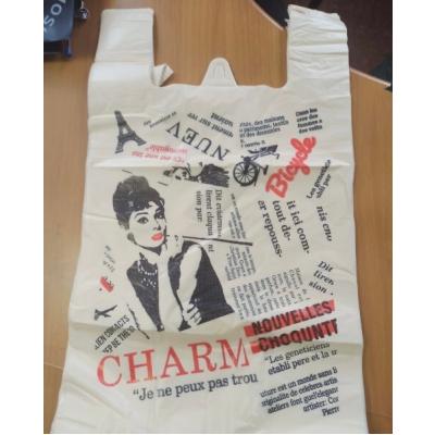 Полиэтиленовый пакет майка ПНД 25 мкм 32х60 см Газета 50 шт