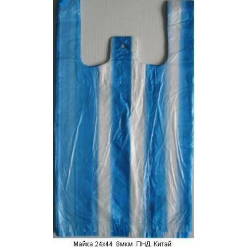 Полиэтиленовый пакет майка ПНД 9 мкм 26+14х48 см Улыбайся белый 100 шт