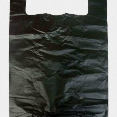 Полиэтиленовый пакет майка ПВД 35 мкм 30*55 см черный 100 шт