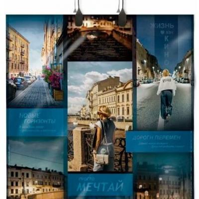 Полиэтиленовый пакет ПВД с пластиковой ручкой 100 мкм 44х40 см Фотодень 10 шт