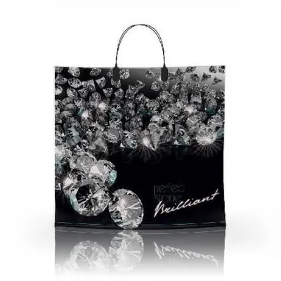 Полиэтиленовый пакет ПВД с пластиковой ручкой 80 мкм 36х34 см Бриллиант 10 шт