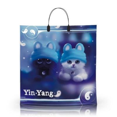 Полиэтиленовый пакет ПВД с пластиковой ручкой 80 мкм 40х40 см Инь Янь 10 шт