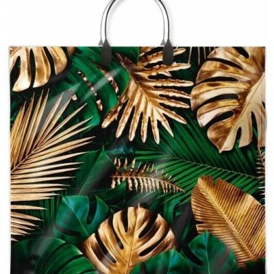 Полиэтиленовый пакет ПВД с пластиковой ручкой 90 мкм 38х35 см Райский сад 10 шт