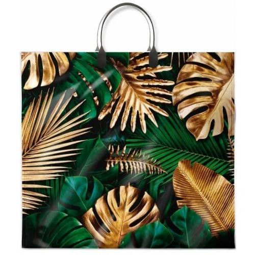 Полиэтиленовый пакет ПВД с пластиковой ручкой 90 мкм 38х35 см Райский сад 10 шт