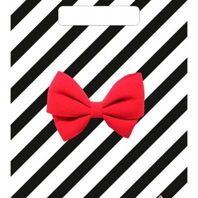 Полиэтиленовый пакет ПВД с прорубной ручкой 30 мкм 20х30 см Алый бантик 100 шт