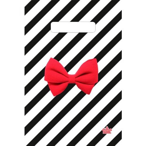 Полиэтиленовый пакет ПВД с прорубной ручкой 30 мкм 20х30 см Алый бантик 100 шт