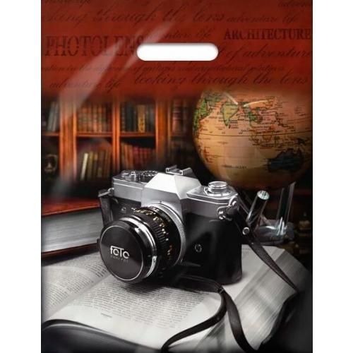 Полиэтиленовый пакет ПВД с прорубной ручкой 60 мкм 31х40 см Объктив 50 шт