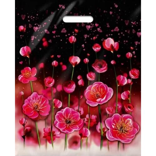 Полиэтиленовый пакет ПВД с прорубной ручкой 60 мкм 38х47 см Серенада 50 шт