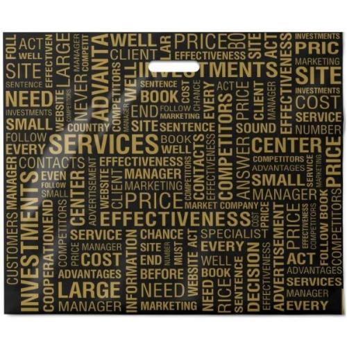 Полиэтиленовый пакет ПВД с прорубной ручкой 70 мкм 50х60 см Графика черный 50 шт