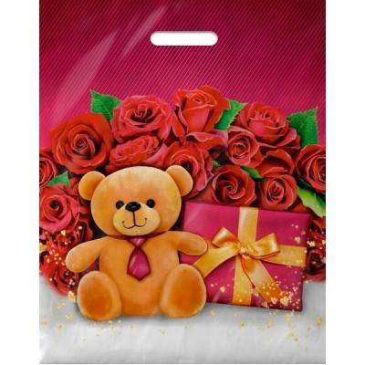 Полиэтиленовый пакет ПВД с прорубной ручкой 80 мкм 40х50 см Поклонник 50 шт