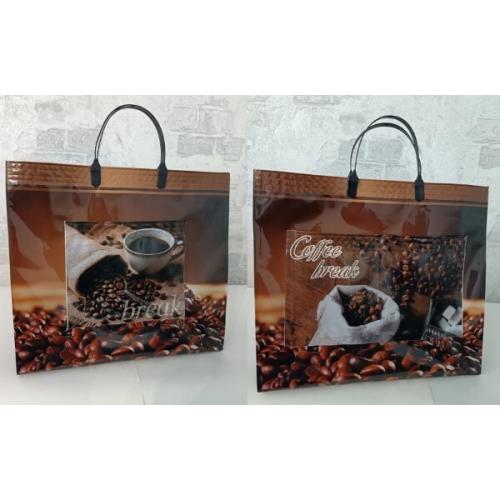 Полиэтиленовый пакет СЛПР с пластиковыми ручками 37х34х10 см Брейк с карманами 902504