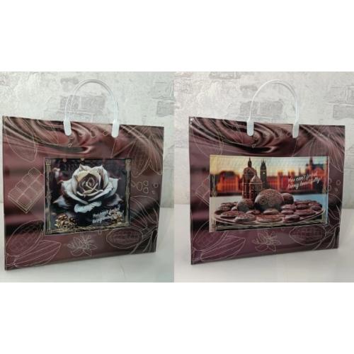 Полиэтиленовый пакет СЛПР с пластиковыми ручками 39х34х10 см Смак с карманами 902505