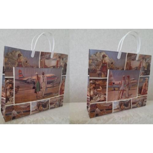 Полиэтиленовый пакет СЛПР с пластиковыми ручками 39х34х10 см Вояж с карманами 900294