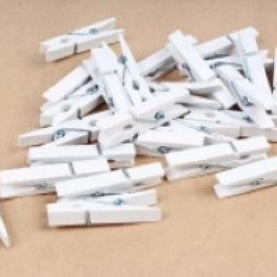 Прищепка 4.5 см Белые (25 шт/уп) 568018