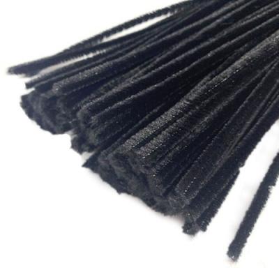 Проволока синельная бархатная 6 мм 30 см черный 100 шт/уп