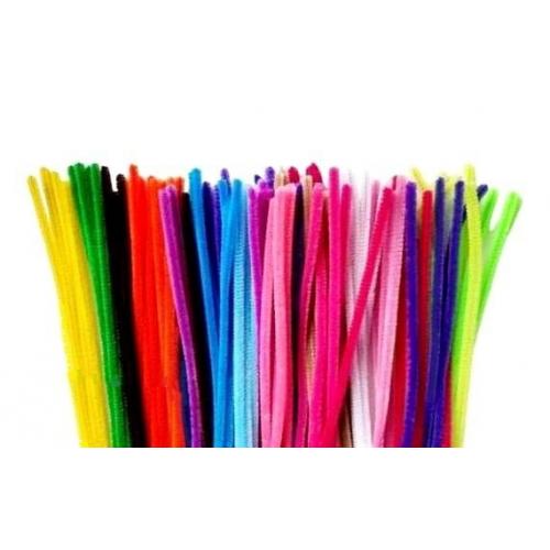 Проволока синельная с люрексом 6 мм 30 см ассорти 100 шт/уп