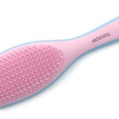 Расческа для волос массажная WS-2021G голубая/розовая