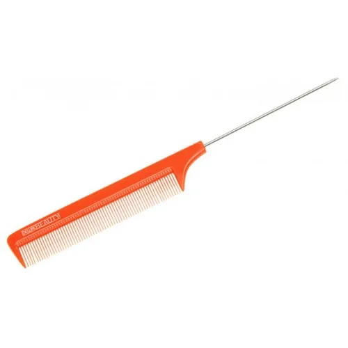 Расческа-гребень 22 см Dewal Beauty DBO6105 с металлическим хвостиком оранжевая