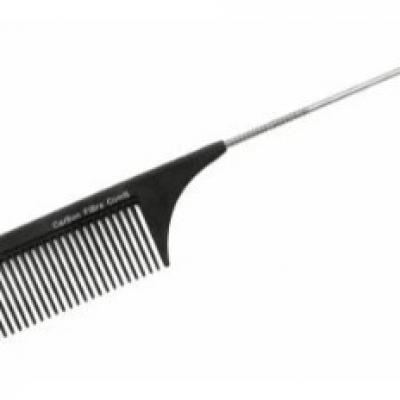 Расческа-гребень с редкими и частыми зубьями CF76 % с металлическим хвостиком 24 см