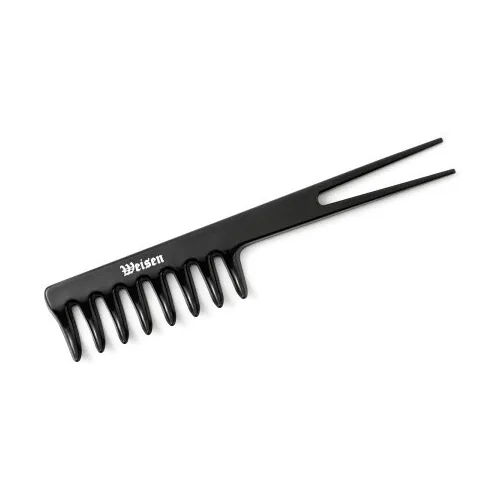 Расческа-гребень с редкими забьями ABS-29139 Black с разделителем Ласточкин хвост 19 см