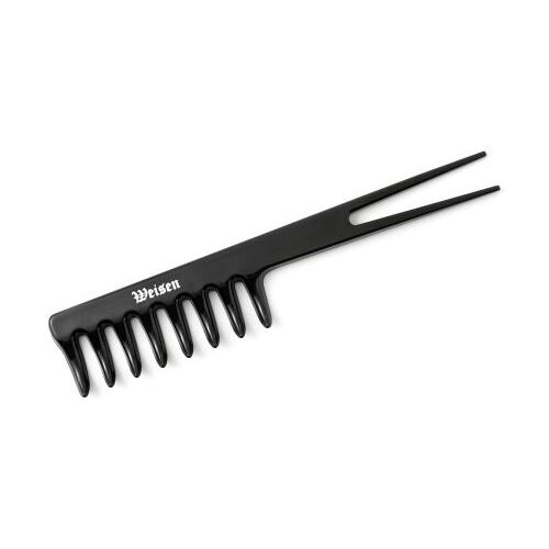 Расческа-гребень с редкими забьями ABS-29139 Black с разделителем Ласточкин хвост 19 см