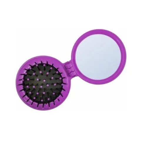 Расческа массажная 2392 PURPLE складная с зеркалом