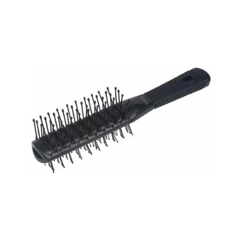 Расческа массажная DBR69404 Dewal Beauty двухсторонняя, пластиковый штифт, черная 7 рядов